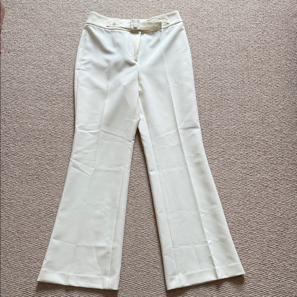 NWT Talbots Ivory Cream Women's Flare Leg Dress Pants Sz 4